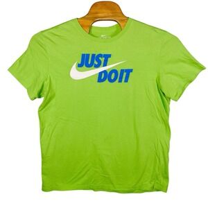 The Nike Tee Mens XL Graphic Print Lime Green T Shirt Sports Gym Lifting Run‎